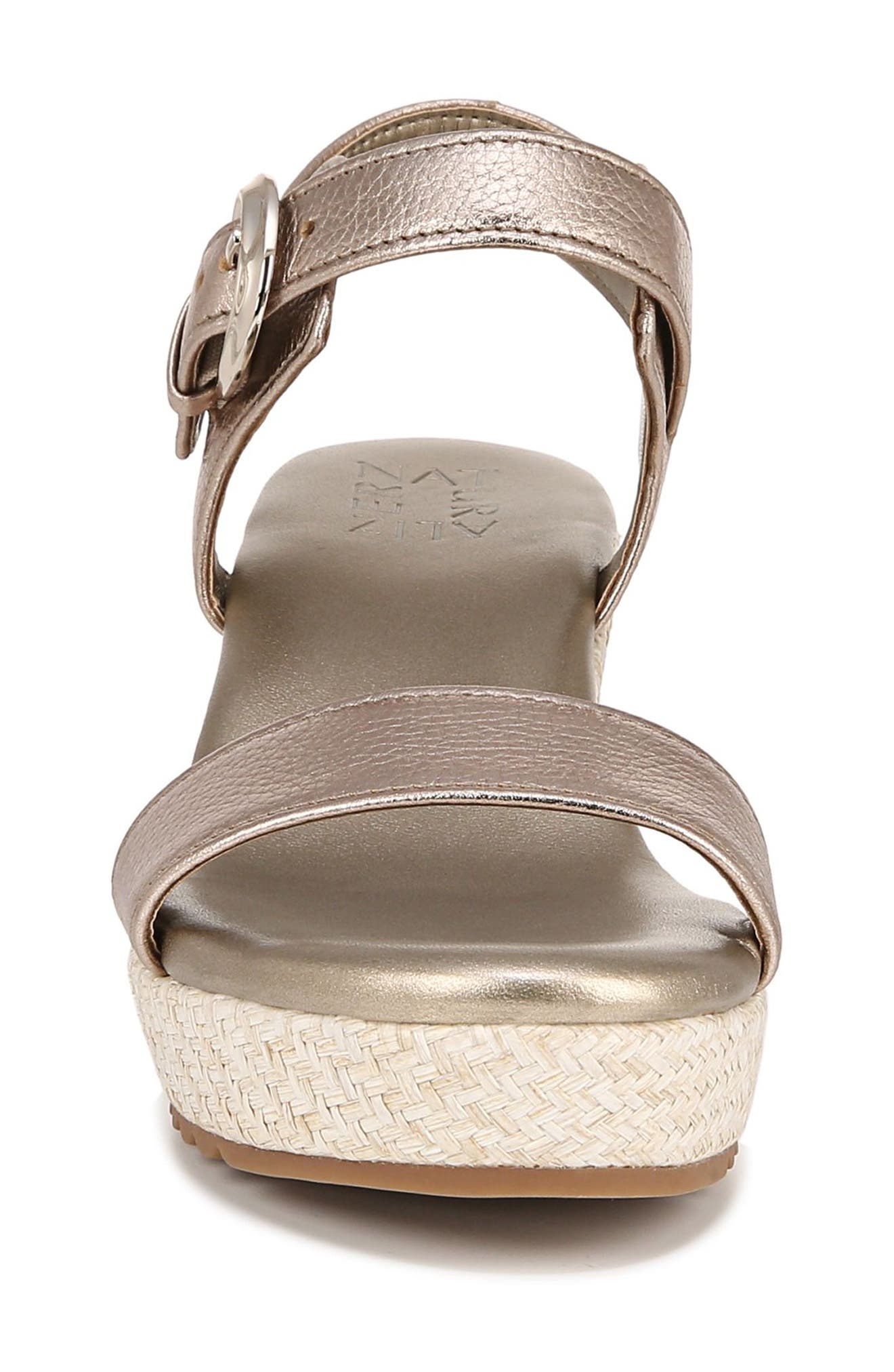 Stella Platform Wedge Sandal, Alternate, color, WARM SILVER LEATHER