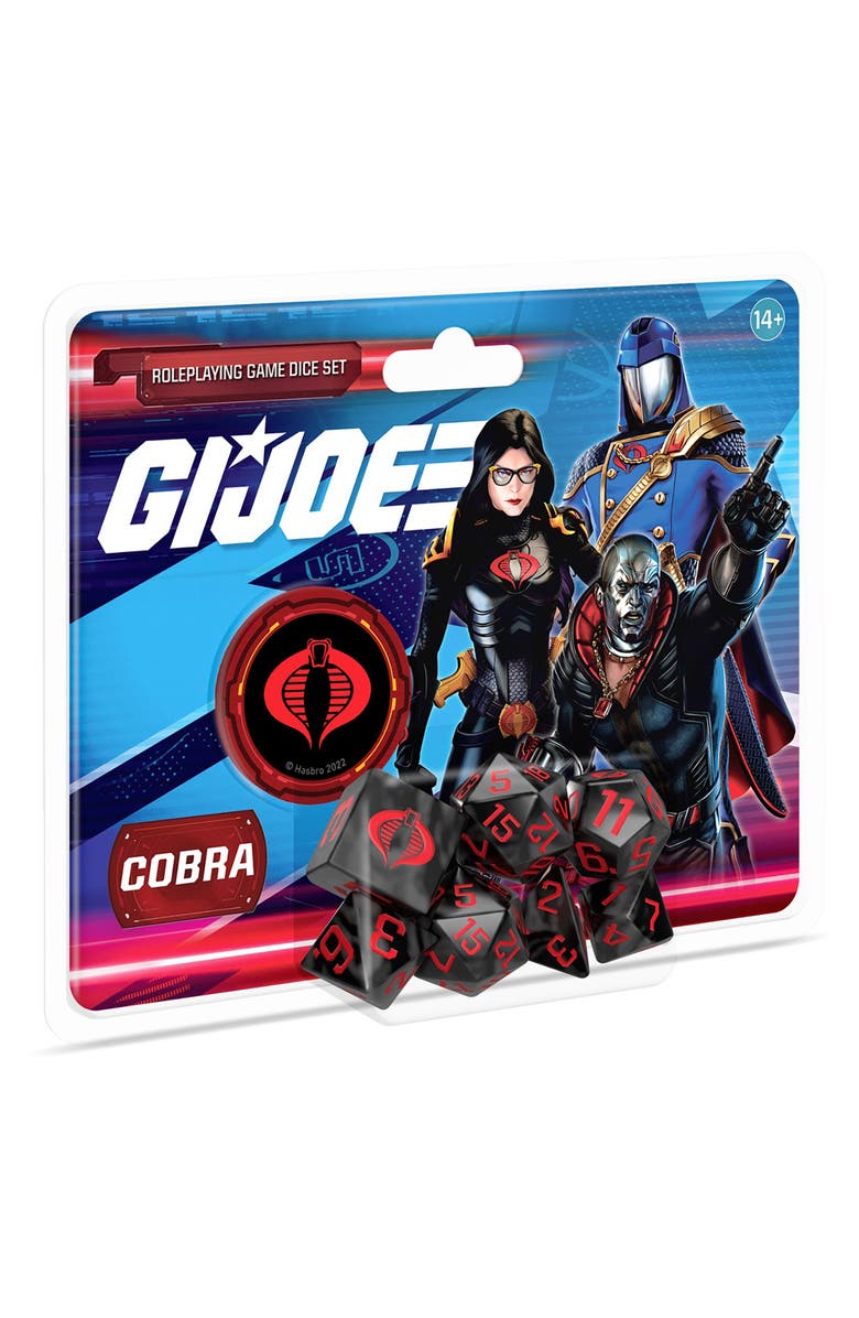 Renegade Game Studios G.I. Joe Roleplaying Game Cobra Dice Set 8 Piece, Main, color, Black