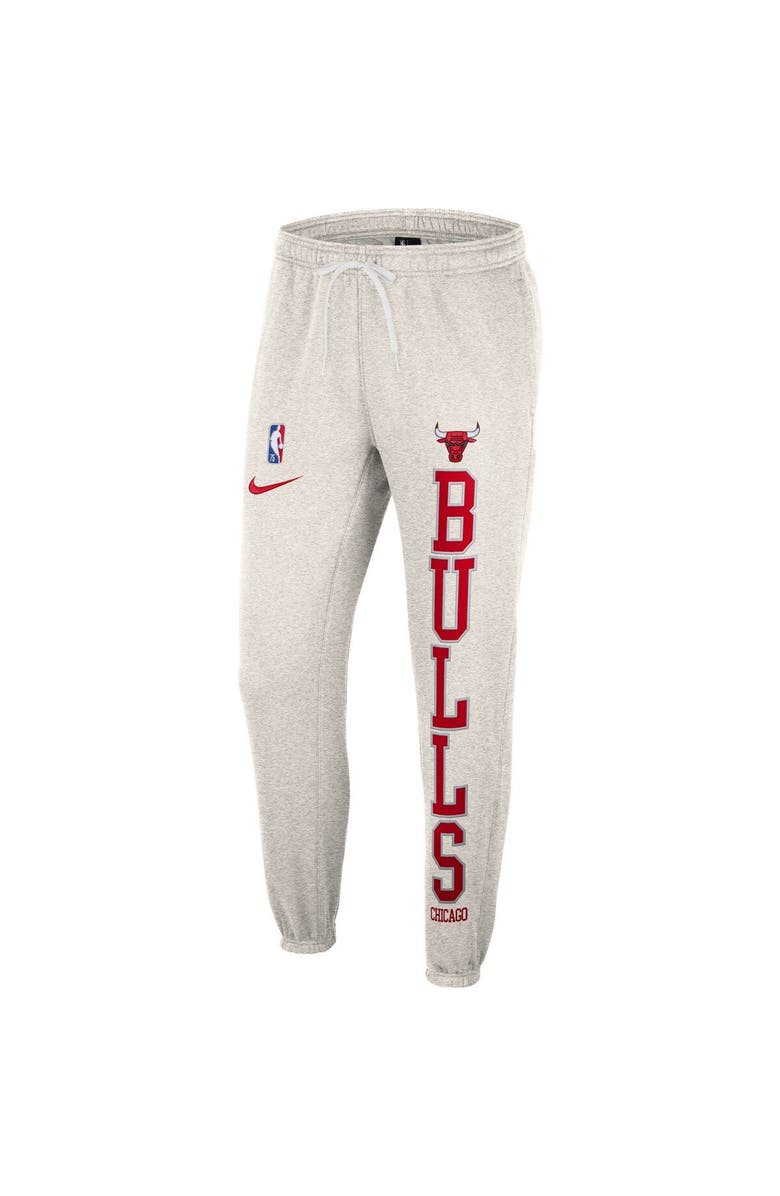 Nike Men's Nike Ash/Red Chicago Bulls 75th Anniversary Courtside Fleece Pants, Alternate, color, Ash