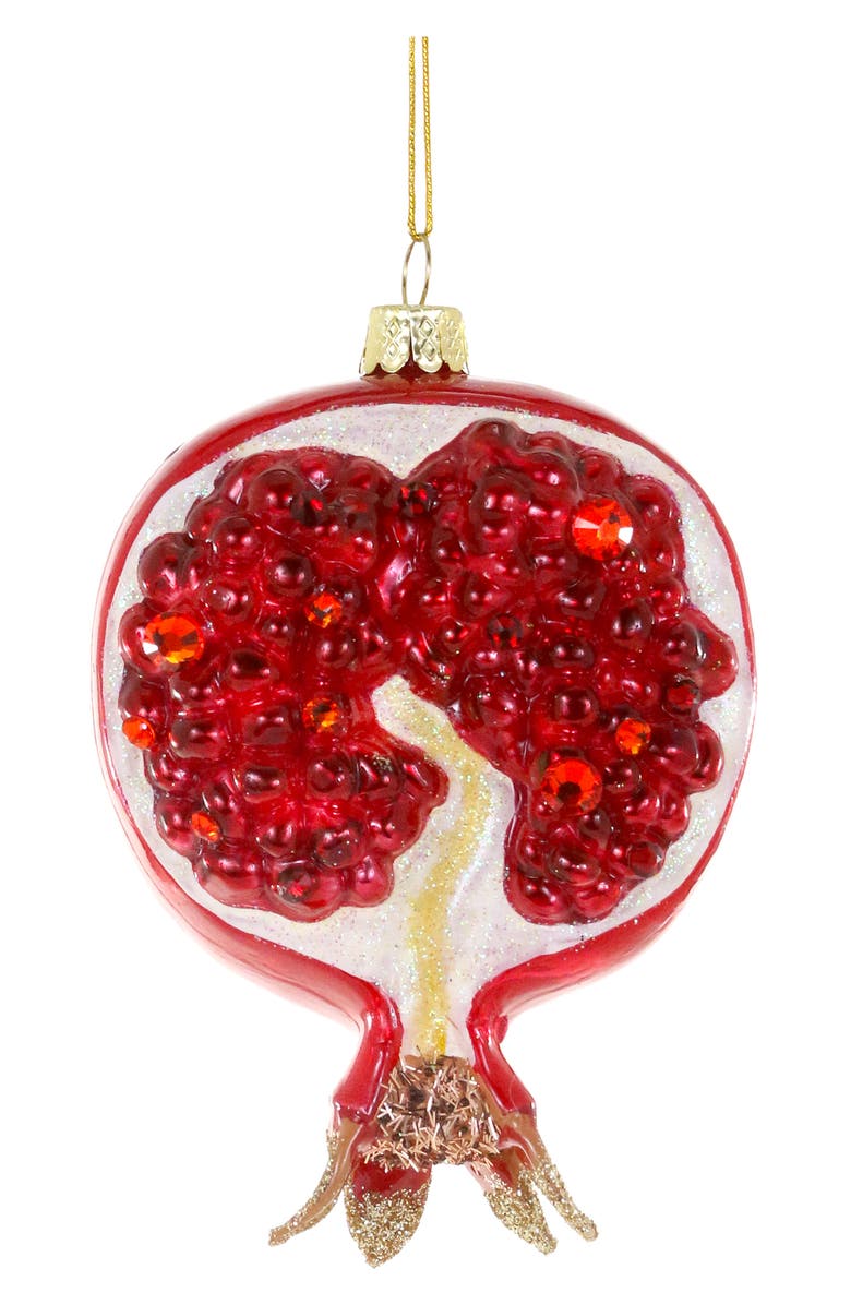 Cody Foster & Co. Pomegranate Glass Ornament, Main, color, Red Multi