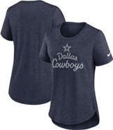 Nike Women's Nike Heather Navy Dallas Cowboys Script Tri-Blend T-Shirt