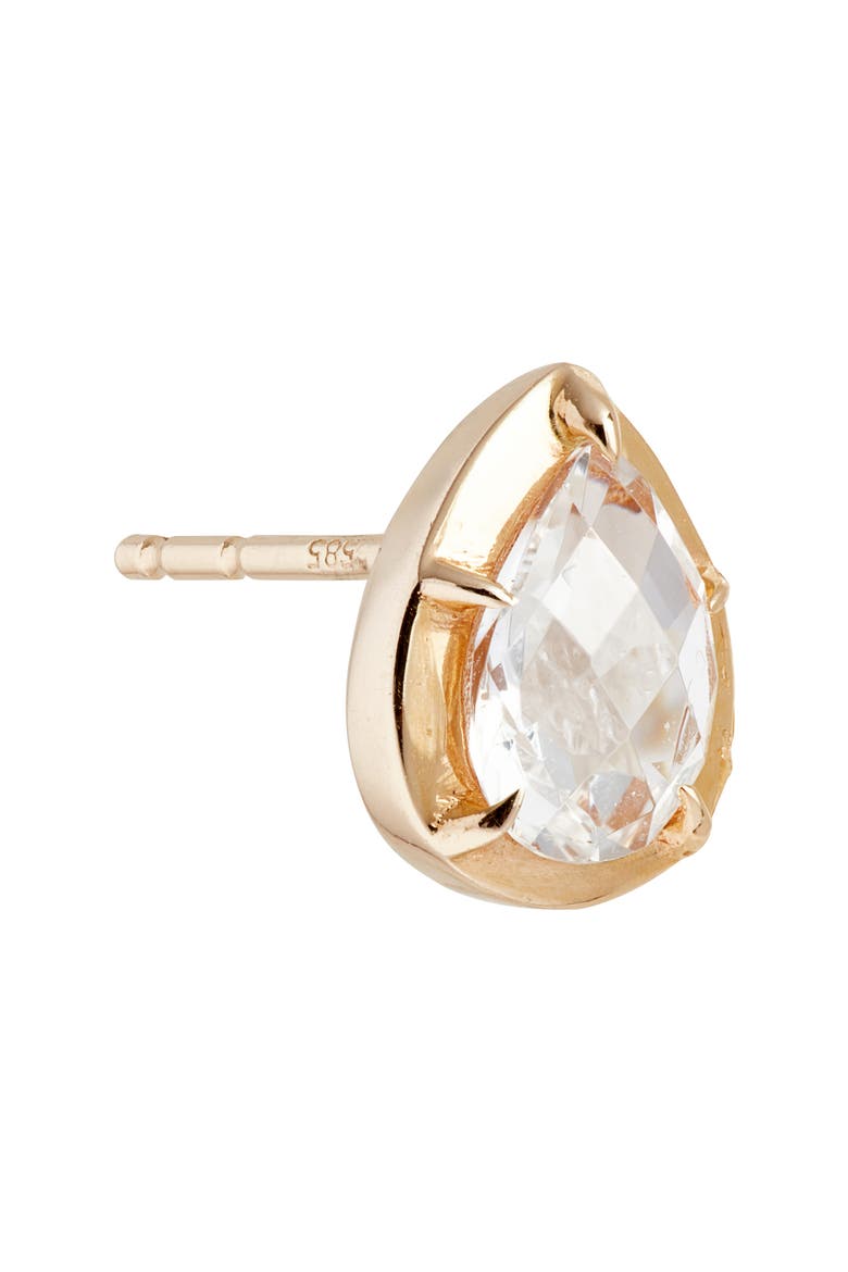 Mélia Pear Stud Earrings, Alternate, color, YELLOW GOLD