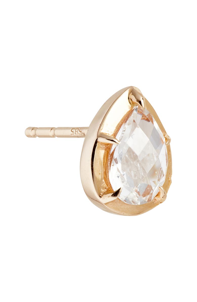 Anzie Mélia Pear Stud Earrings, Alternate, color, Yellow Gold