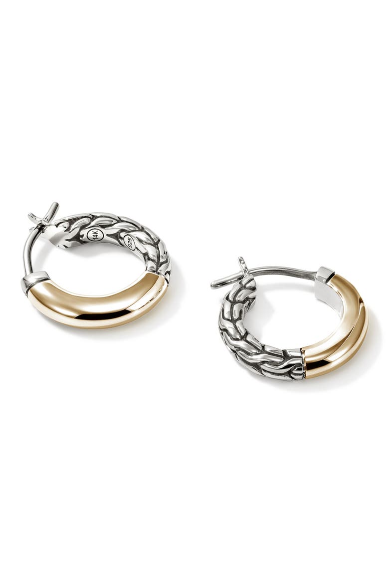 JH Essentail Crossover Hoop Earrings, Alternate, color, SILVER AND GOLD