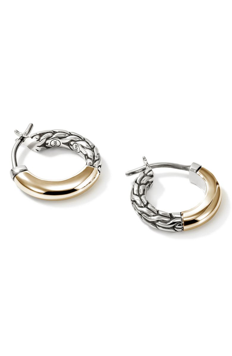 John Hardy JH Essentail Crossover Hoop Earrings, Alternate, color, Silver And Gold