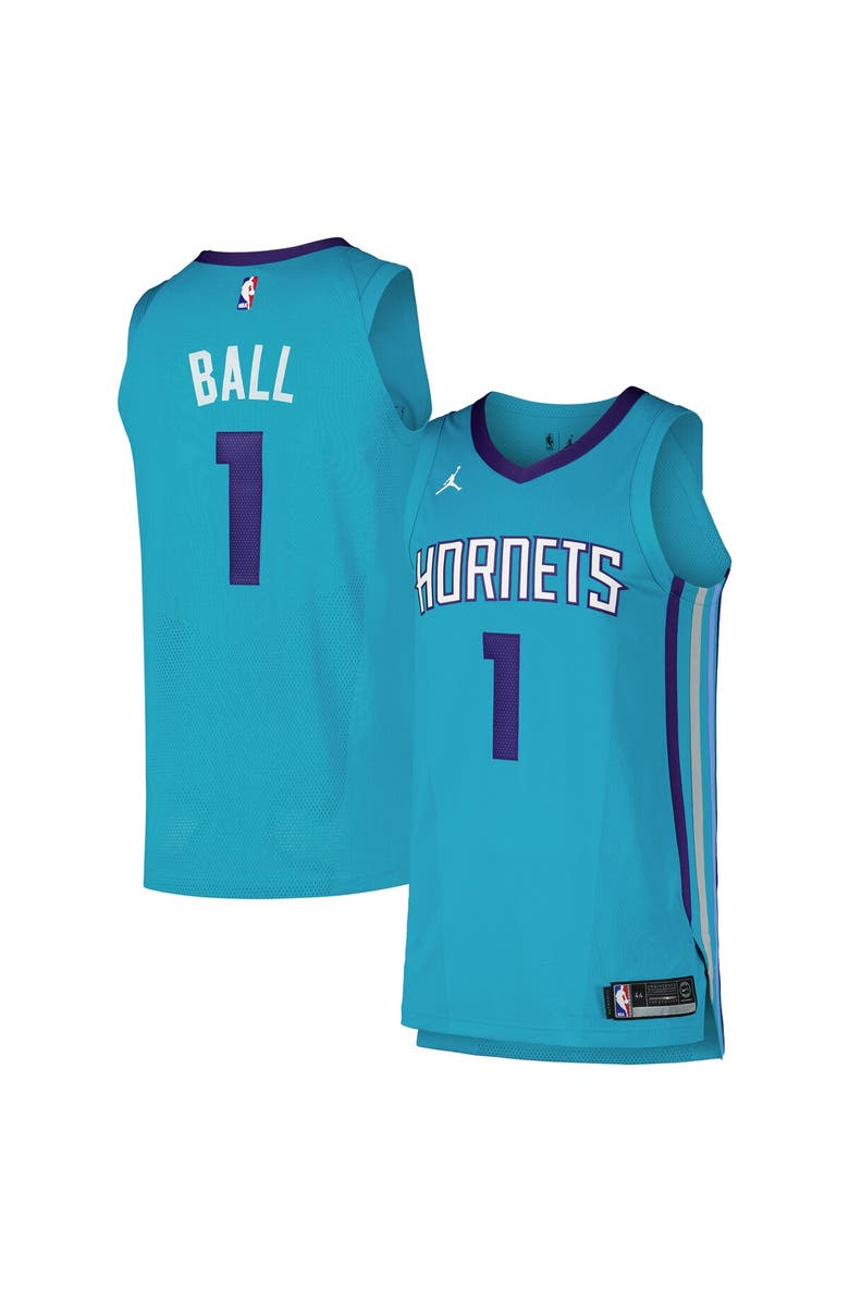 Jordan Brand Men's Jordan Brand LaMelo Ball Teal Charlotte Hornets Authentic Player Jersey - Icon Edition, Alternate, color, 