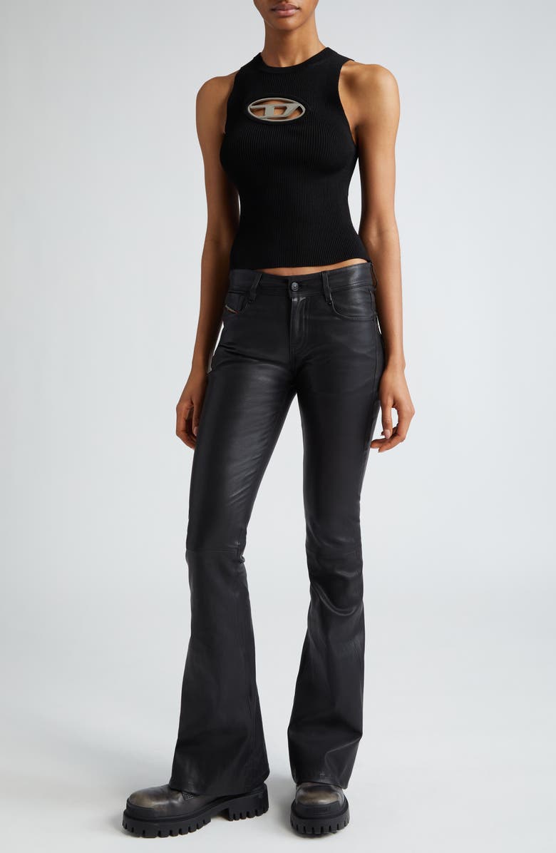 DIESEL<sup>®</sup> L-Stellar Stretch Leather Bootcut Trousers, Alternate, color, 
