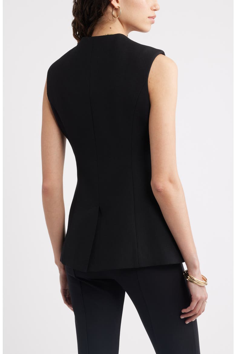 Textured One-Button Vest, Alternate, color, BLACK