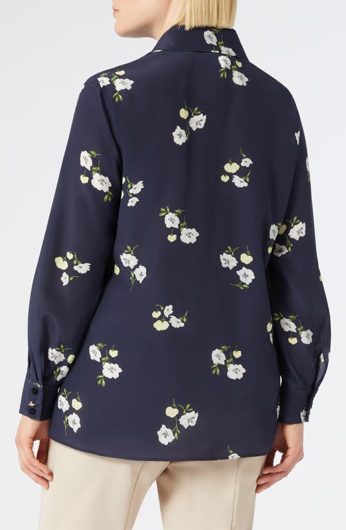 Marina Rinaldi Uscita Navile Silk Shirt In Blue