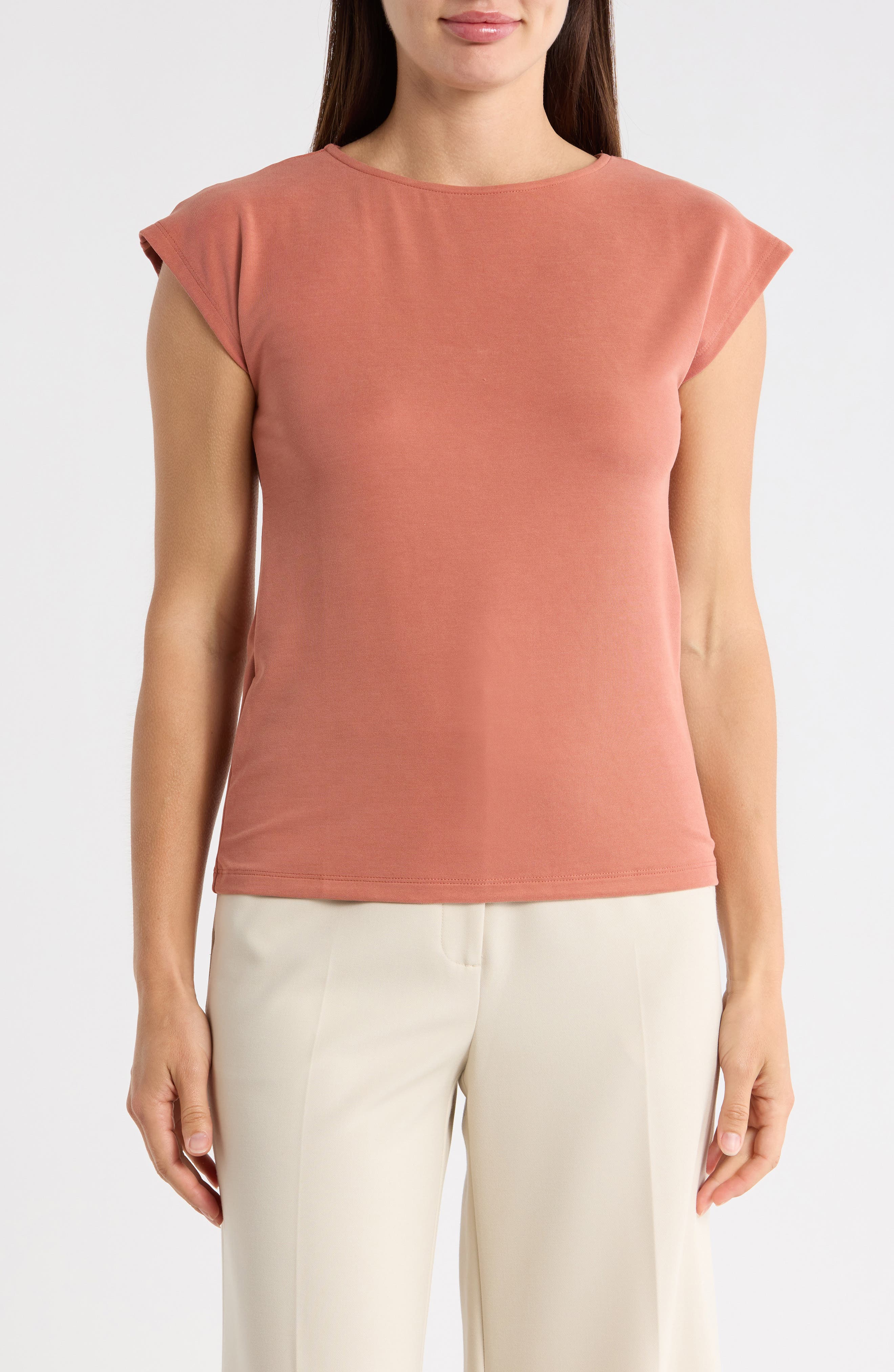 Cap Sleeve Modal Blend T-Shirt - image 3
