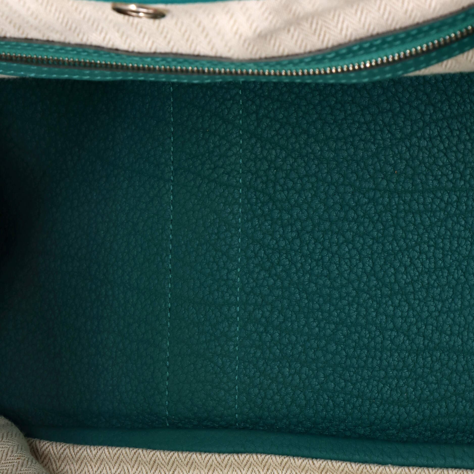 Pre-Owned Hermes Garden Party Tote Leather 30, Alternate, color, Vert Verone