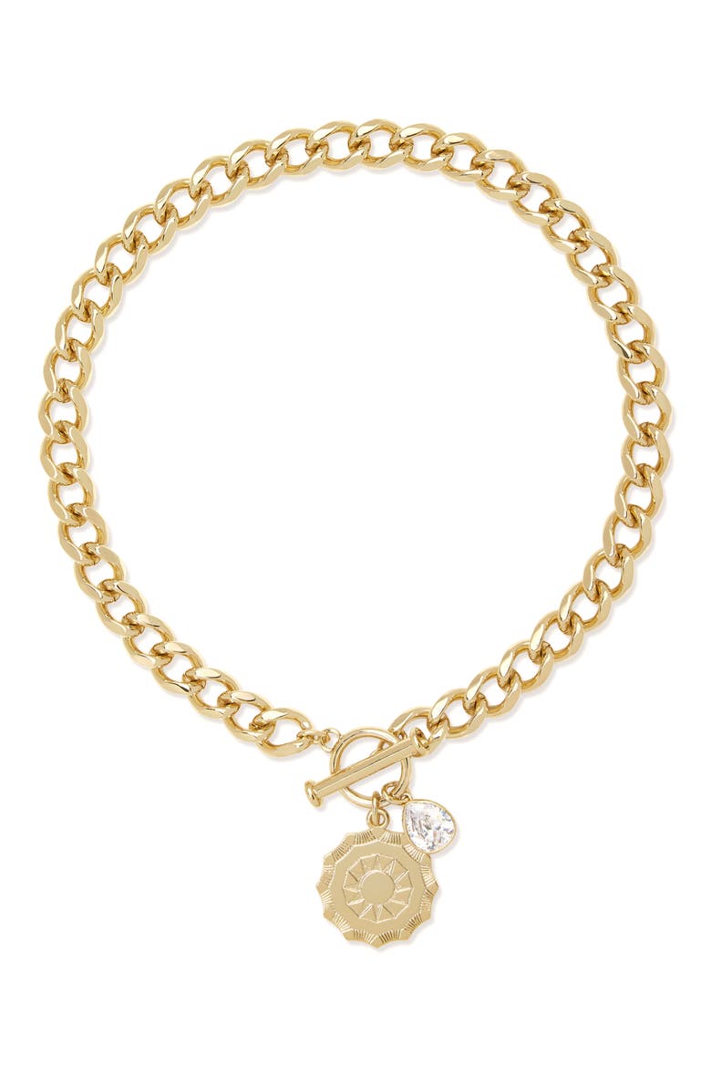 Julieta Curb Chain Necklace, Main, color, GOLD