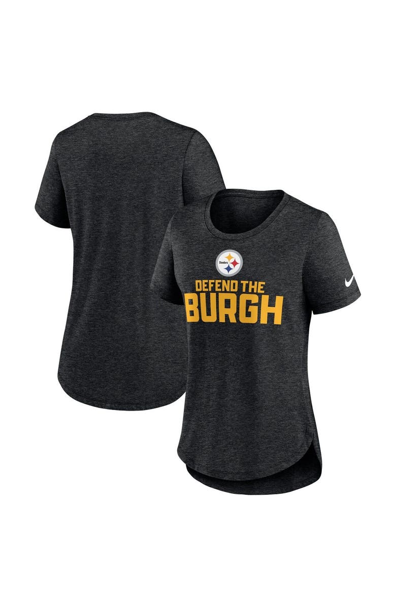 Nike Women's Nike Heather Black Pittsburgh Steelers Local Fashion Tri-Blend T-Shirt, Main, color, 