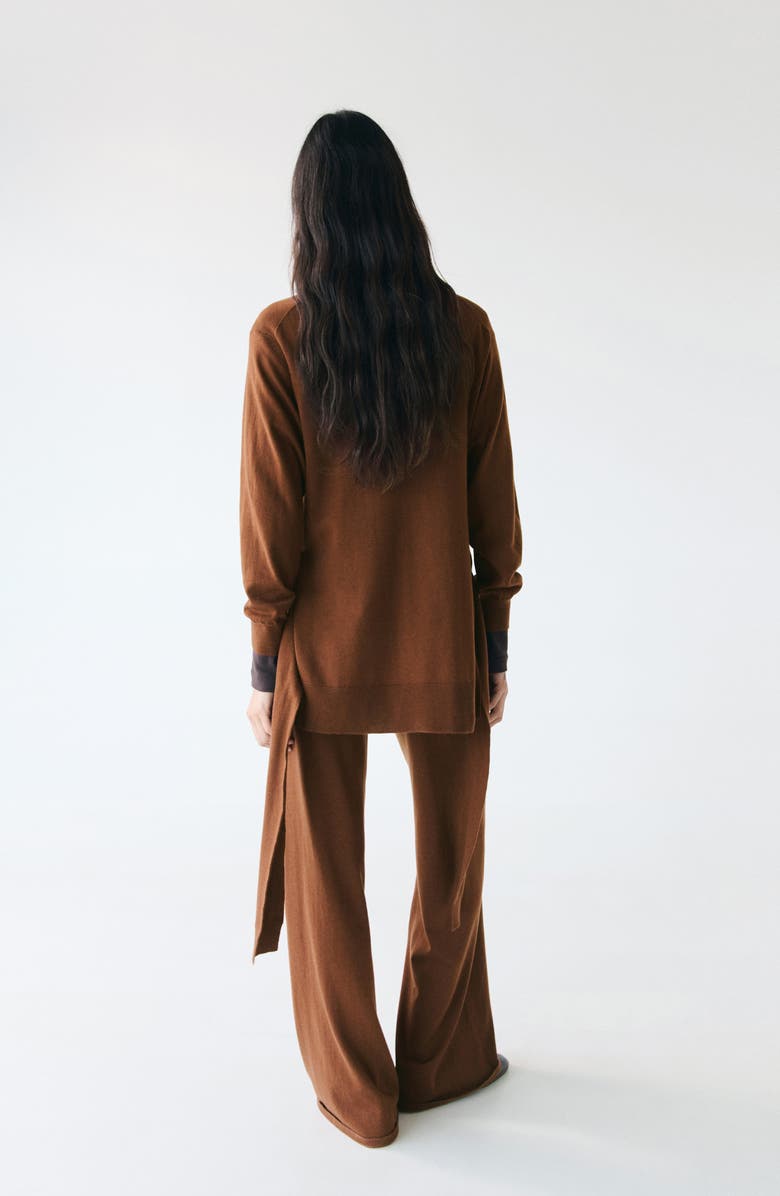 MANGO Knot Detail Sweater, Alternate, color, Caramel