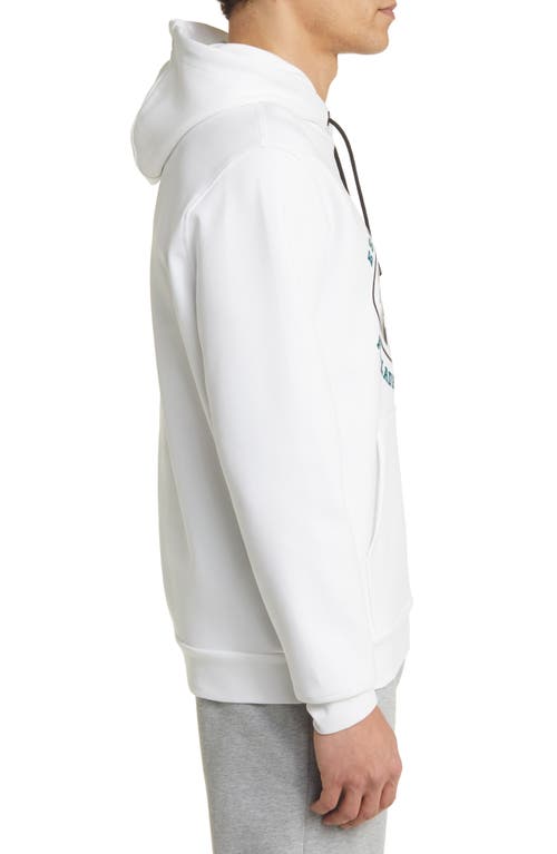 Hugo Boss Boss X Nfl Touchback Graphic Hoodie In Philadelphia Eagles White