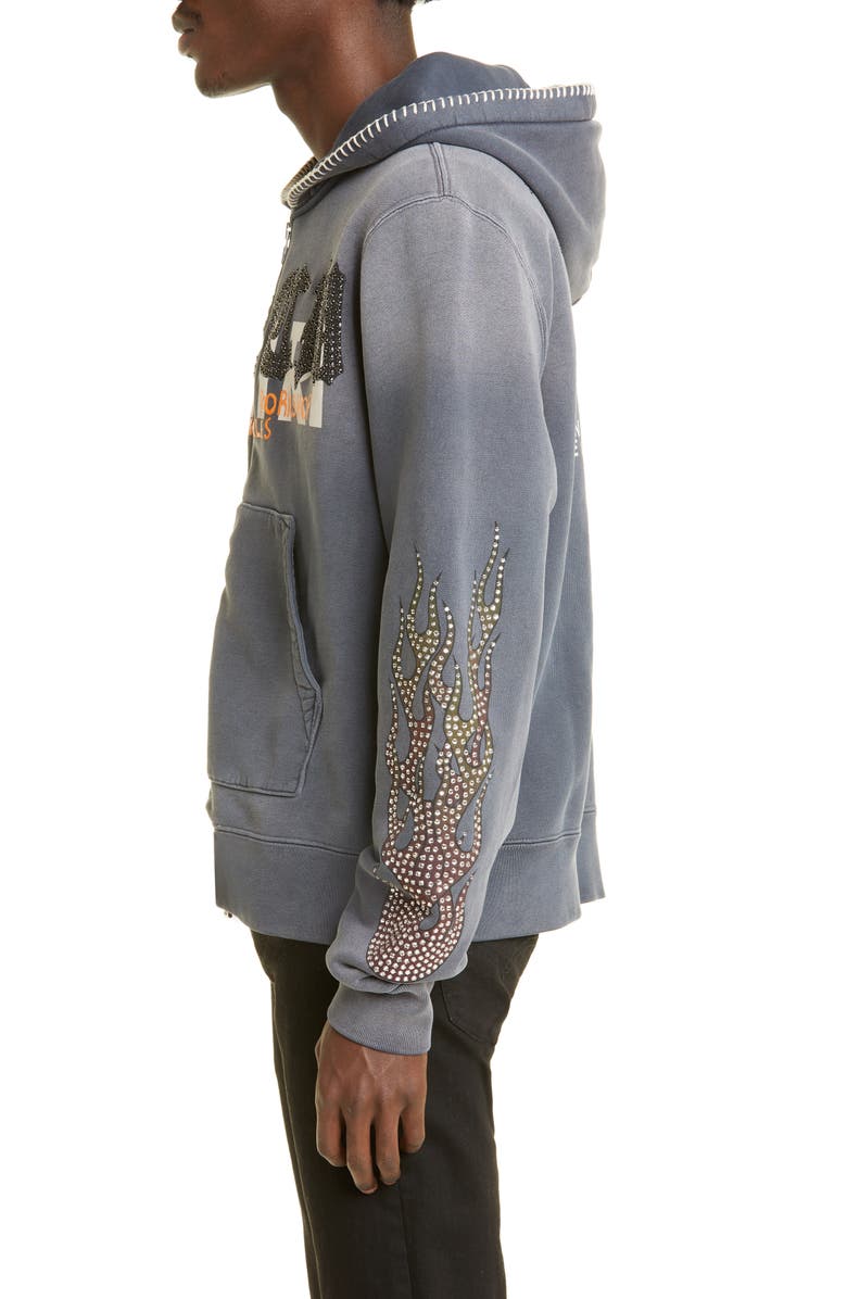 AMIRI T.G.C.W. Crystal Zip Graphic Hoodie, Alternate, color, 