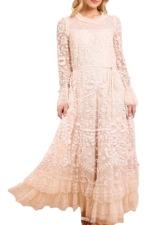 Celia Long Sleeve Ankle Gown