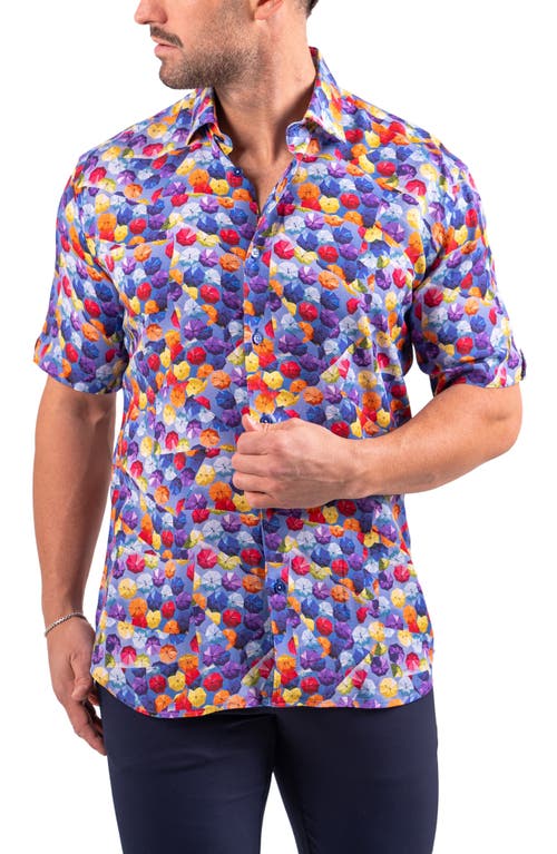 Maceoo Galileo Resistance Umbrella Print Short Sleeve Button-up Shirt