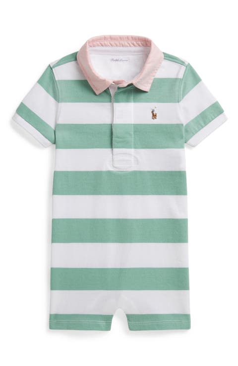 Rugby Stripe Cotton Jersey Romper (Baby)