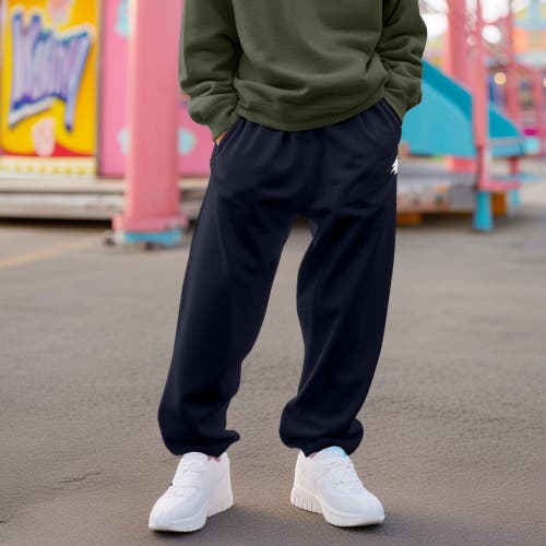 Dalix Mens Ghost Embroidered Fleece Sweats Pants In Navy Blue