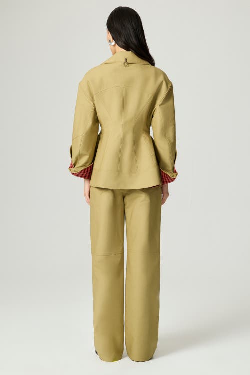 Nocturne Buckle-front Fitted Jacket In Green