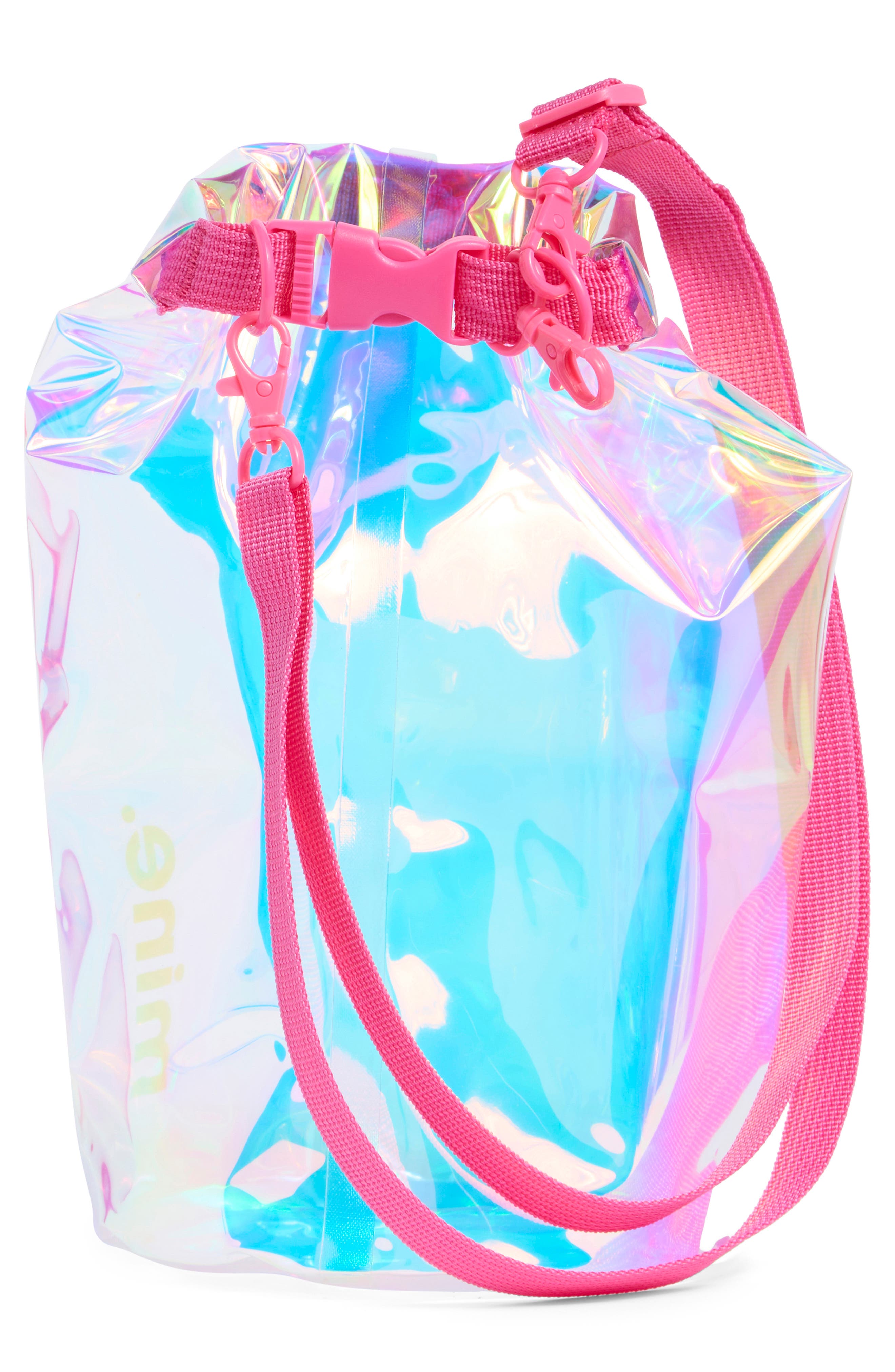Iridescent Dry Zip Bag, Alternate, color, HOT PINK