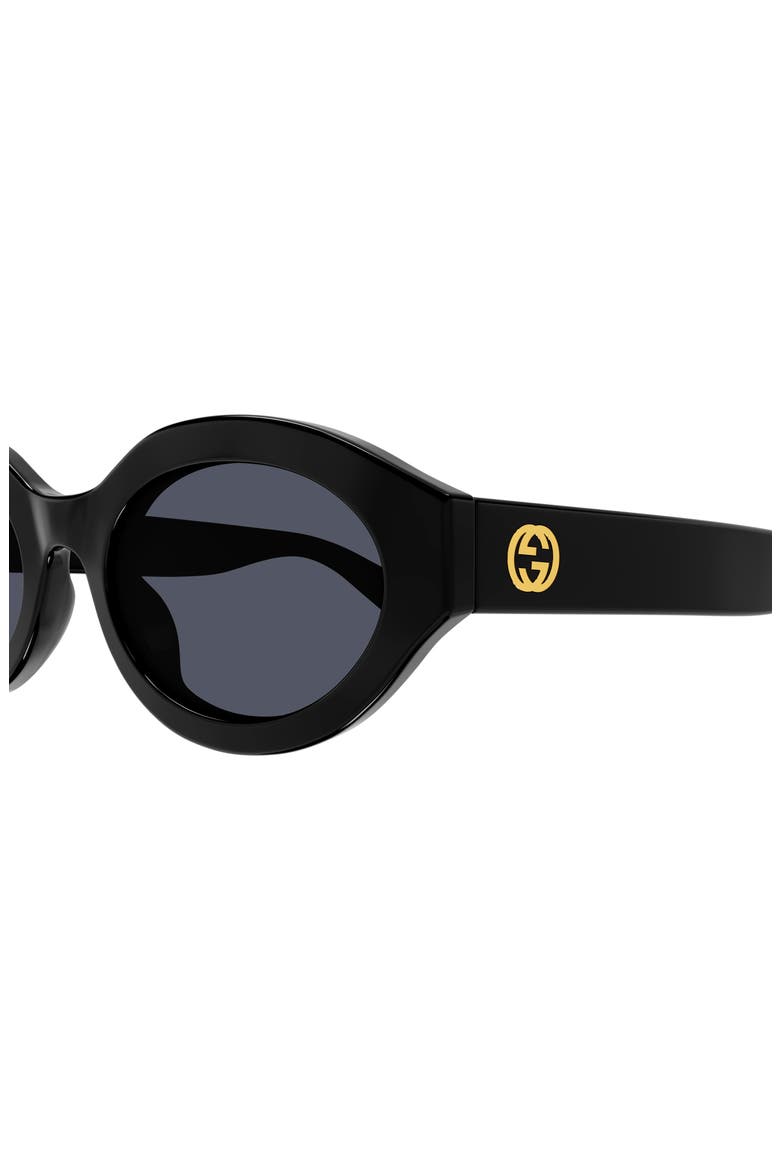 53mm Small Oval Sunglasses, Alternate, color, BLACK