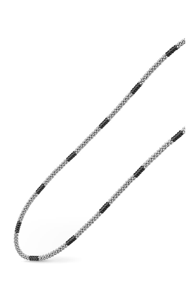 Black Caviar Ceramic Station Necklace, Alternate, color, BLACK