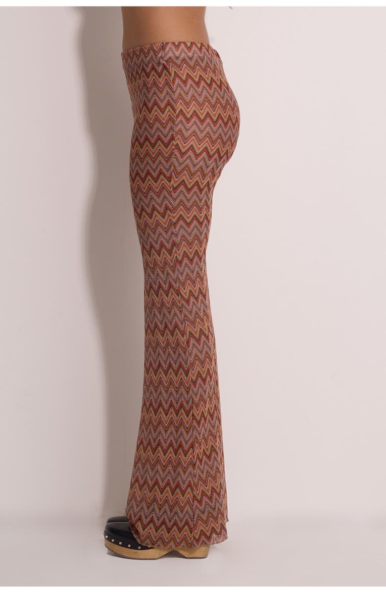 Gottex Beach Life Desert Mirage High Waist Flare Beach Pants, Alternate, color, Multi-Brown