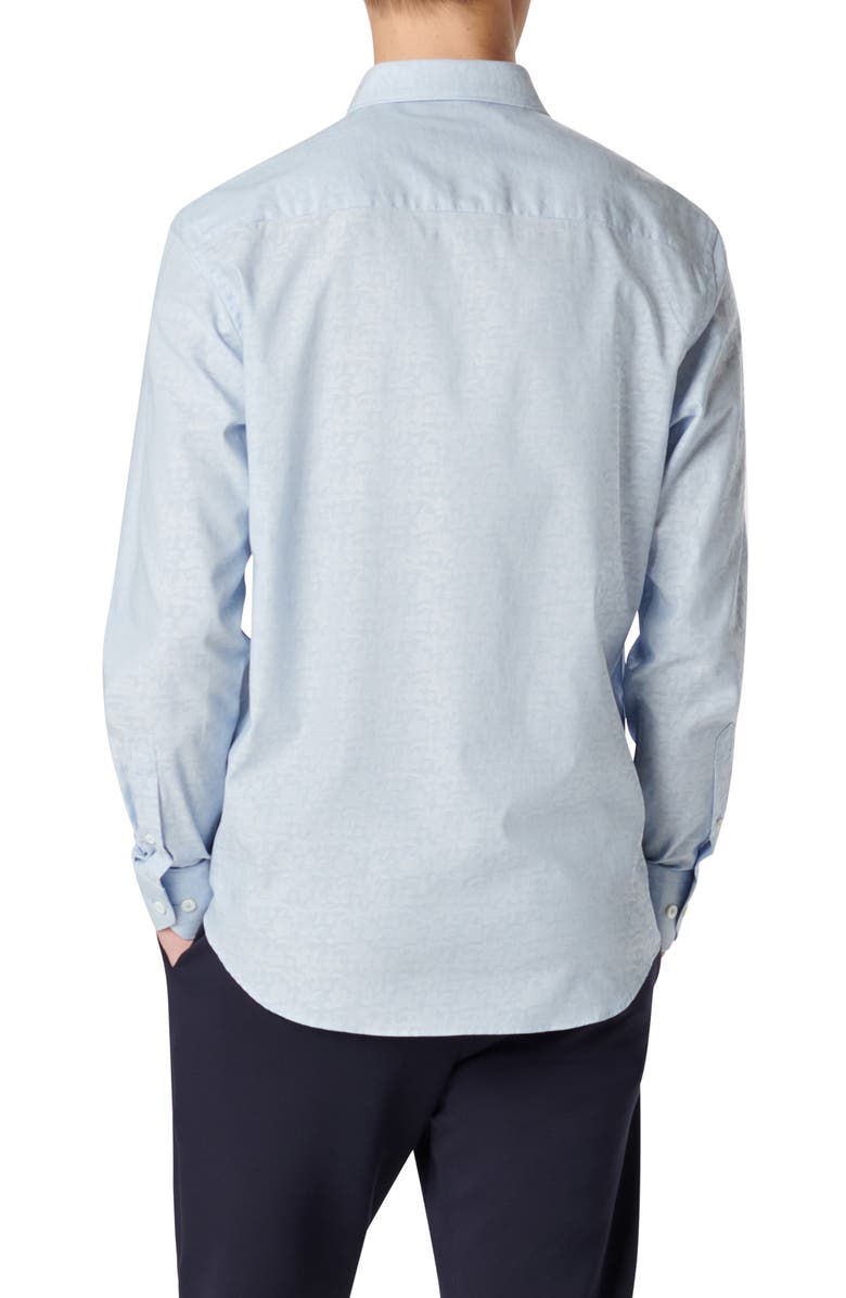 Bugatchi Julian Shaped Fit Stripe Stretch Cotton Button-Up Shirt, Alternate, color,