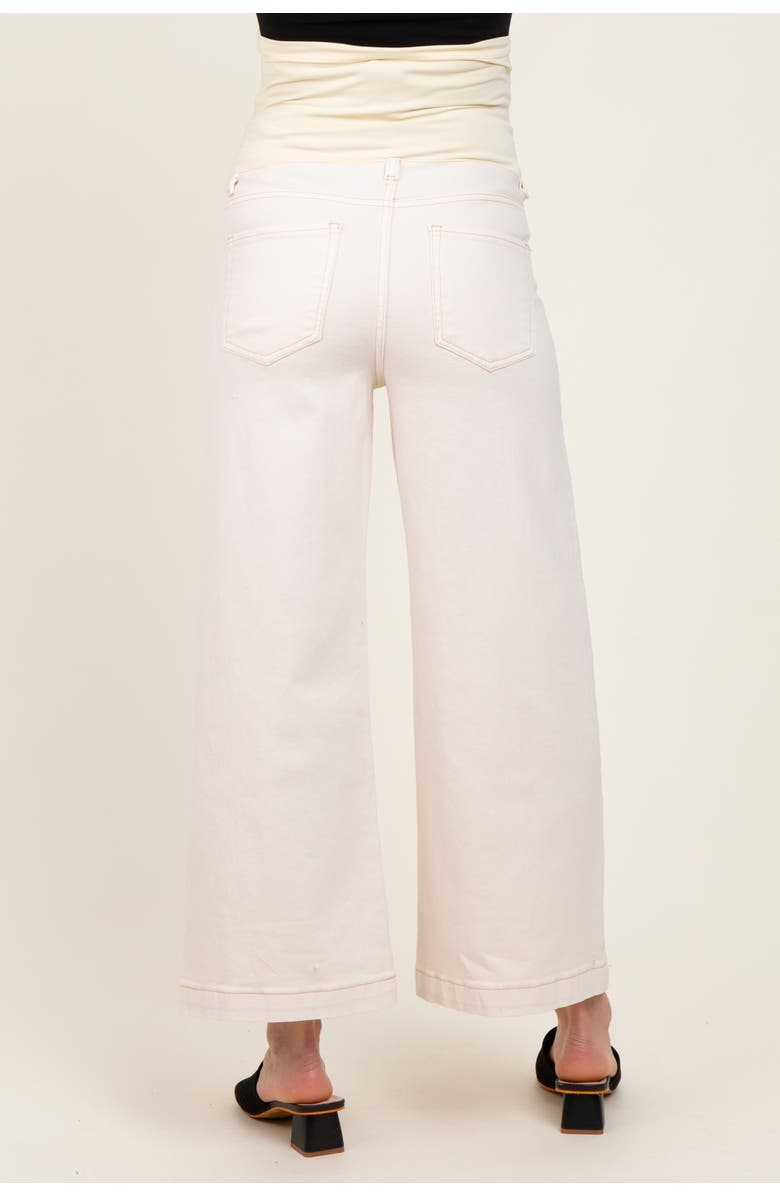 PinkBlush Ankle Wide Leg Maternity Jeans, Alternate, color, Ivory