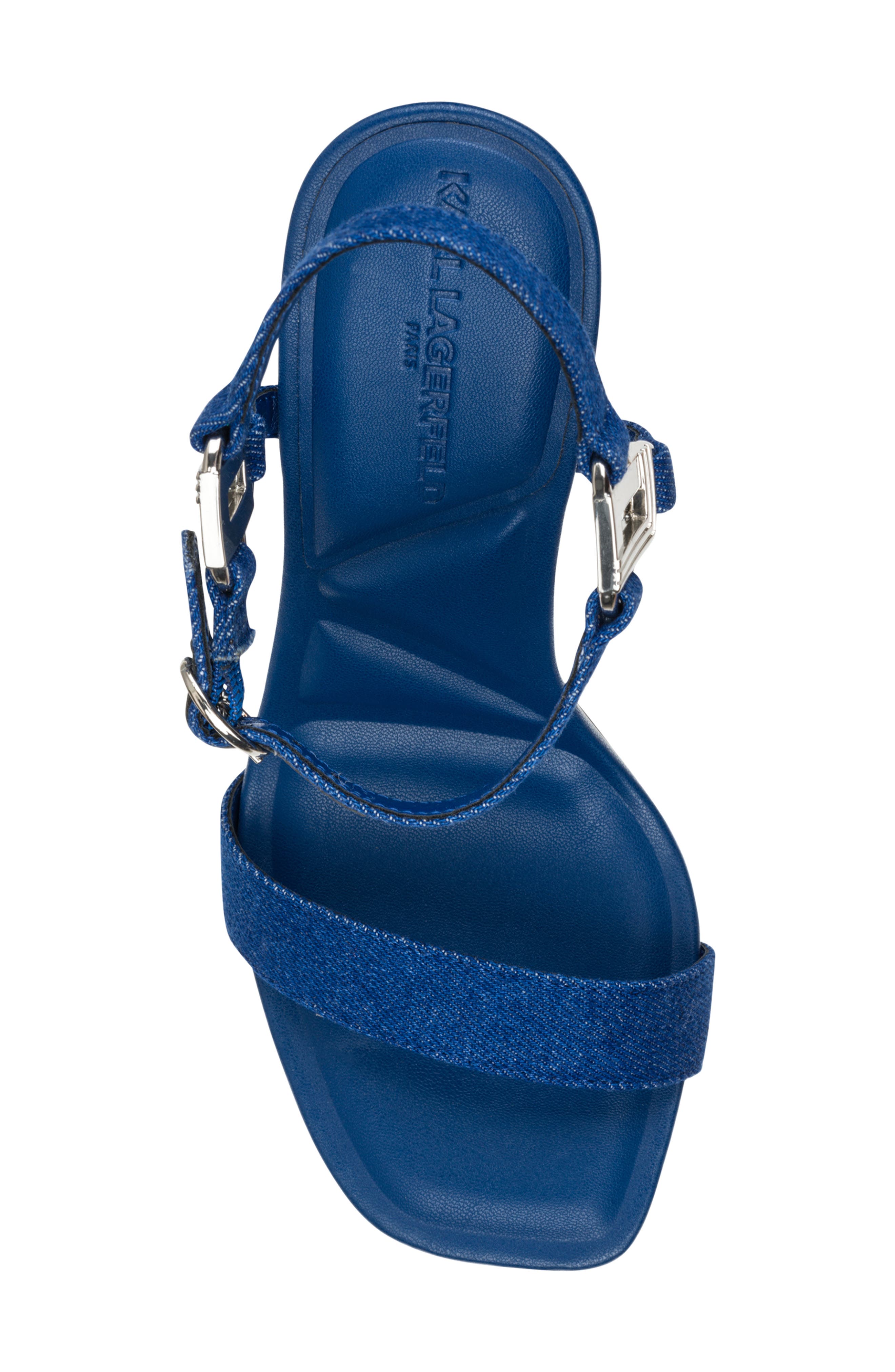 KARL LAGERFELD PARIS Cybil Ankle Strap Sandal, Alternate, color, Blue