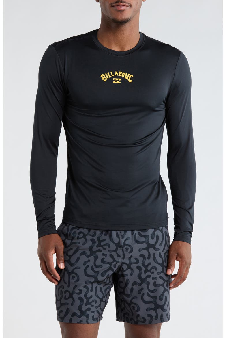 Fish Long Sleeve Rashguard, Main, color, BLACK