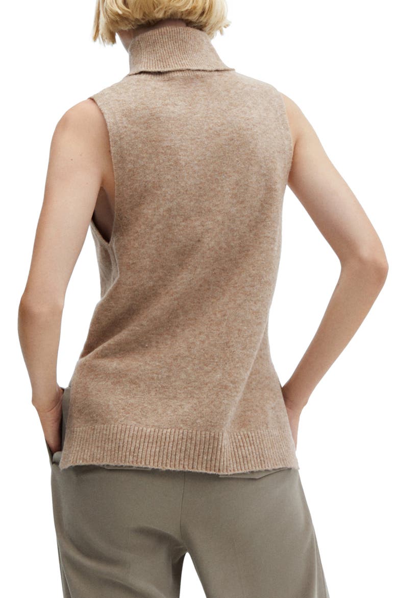 Sleeveless Turtleneck Sweater, Alternate, color, MEDIUM BROWN