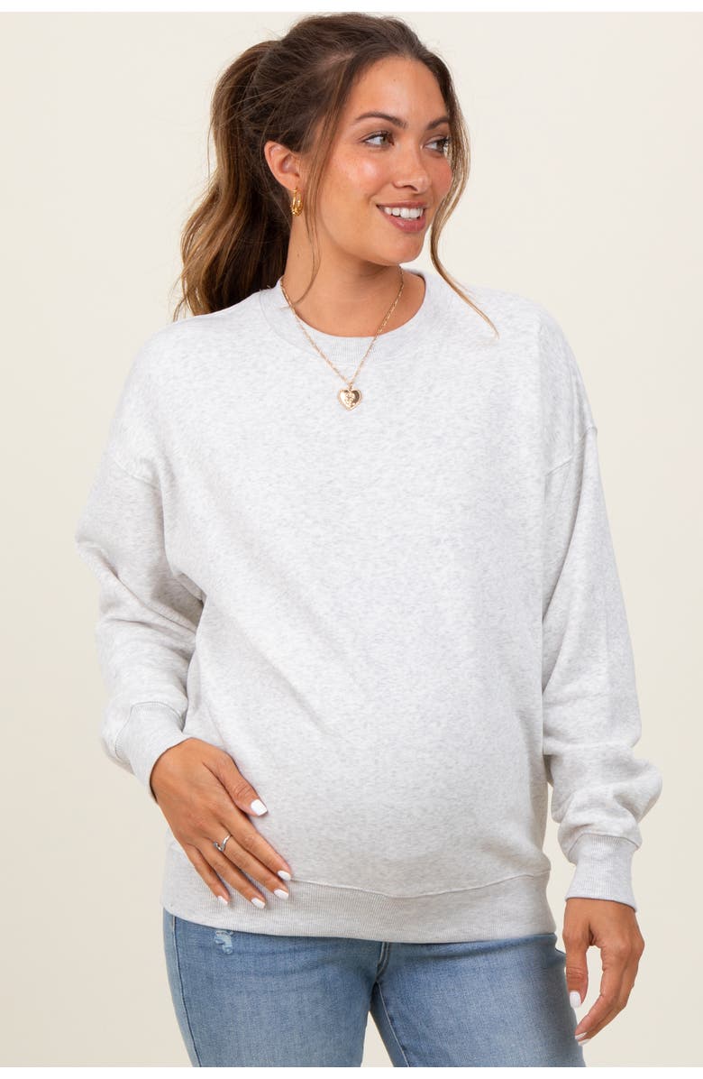 PinkBlush Fleece Crew Neck Relaxed Fit Sweatshirt, Main, color, 