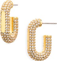 Rabanne Crystal Pavé J-Hoop Earrings
