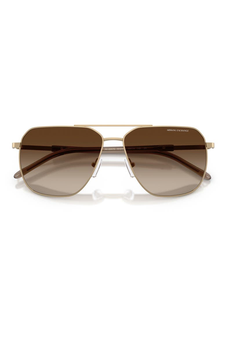 59mm Pilot Sunglasses, Alternate, color, MATTE PALE GOLD / BROWN