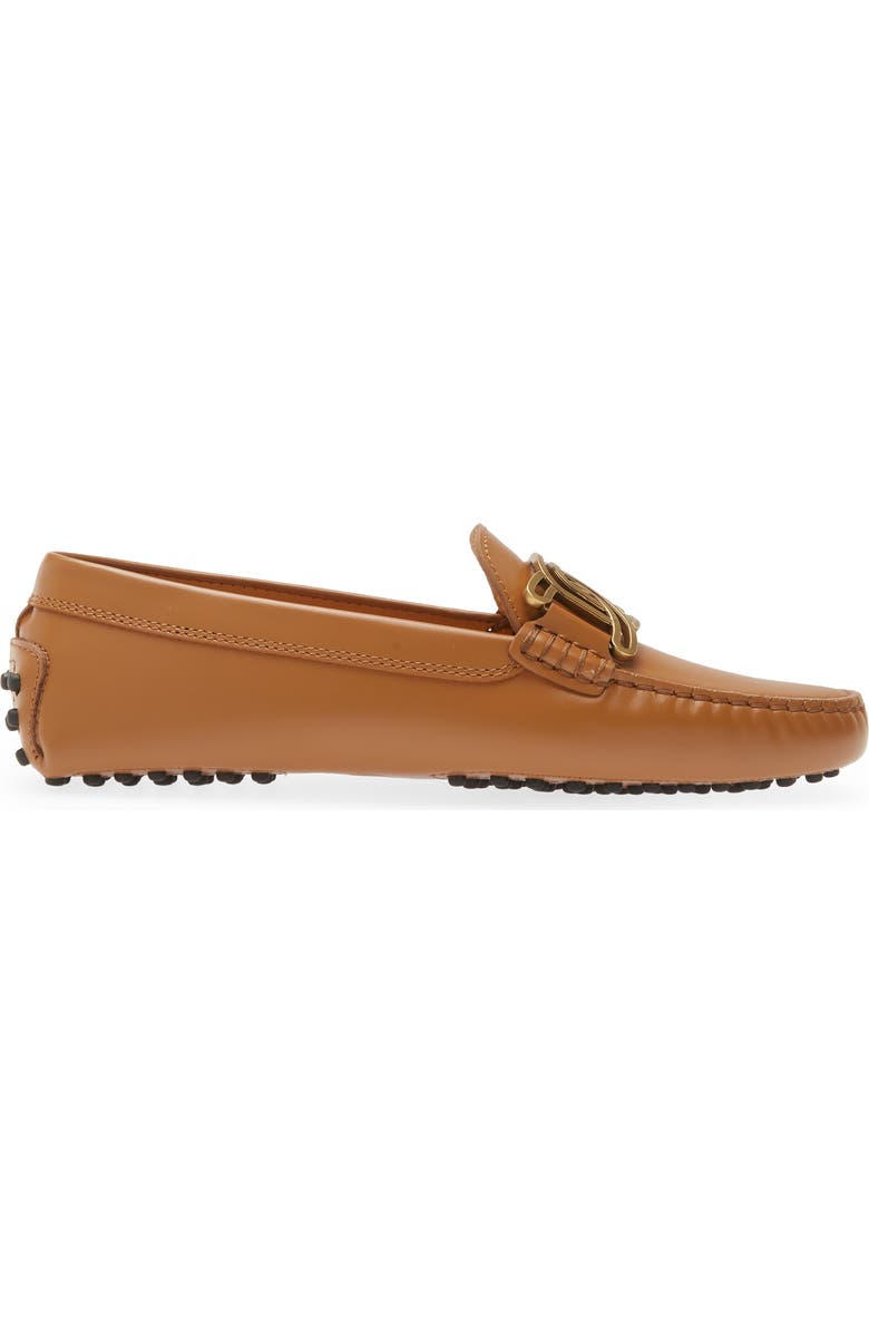 Tod's Gommini Catena Forata Chain Buckle Driving Shoe, Alternate, color, Kenia Scuro
