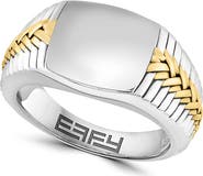 EFFY Sterling Silver & 18K Gold Woven Ring