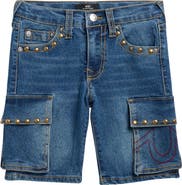 True Religion Kids' Studded Denim Cargo Shorts