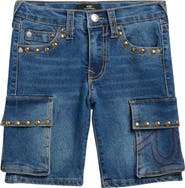 True Religion Kids' Studded Denim Cargo Shorts