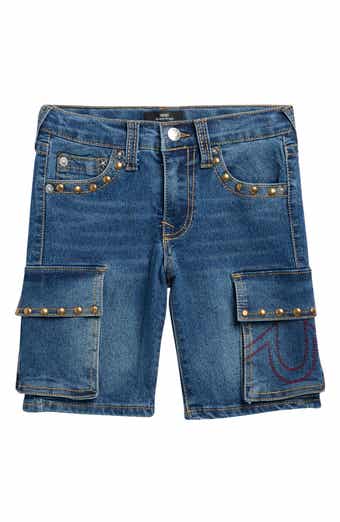 True Religion Kids' Studded Denim Cargo Shorts
