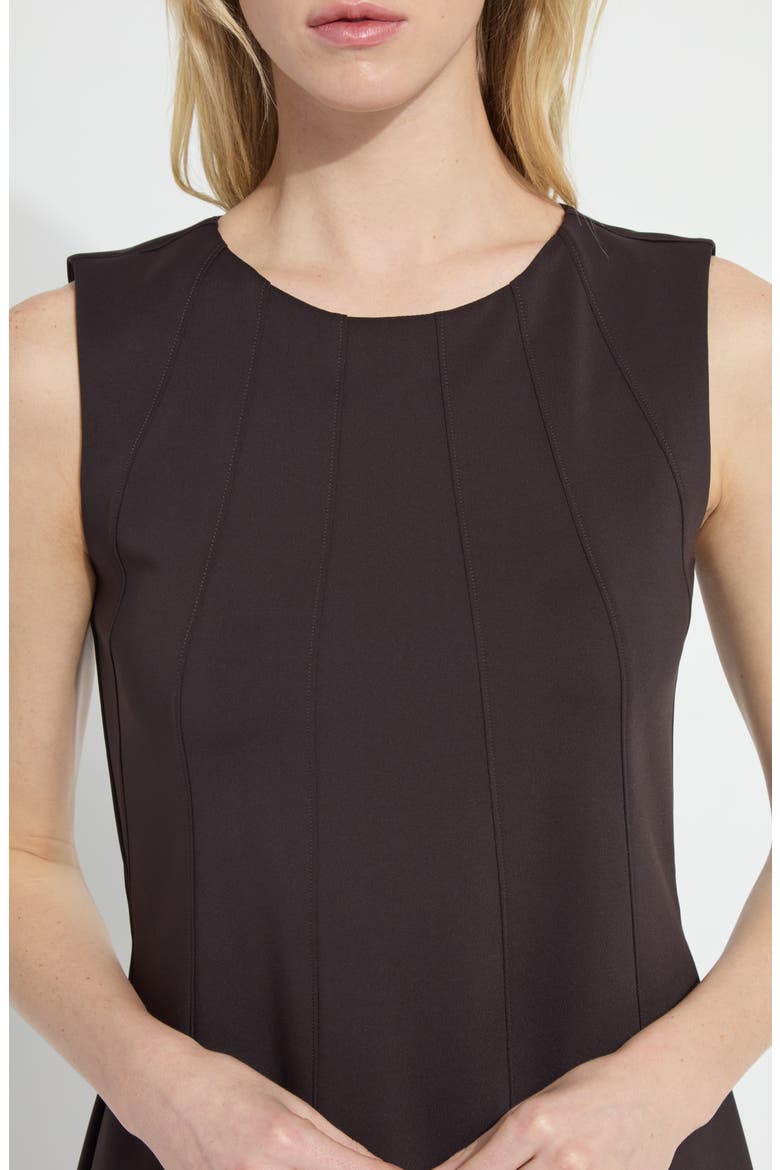 Maurelle Neoprene Seamed Dress, Alternate, color, DOUBLE ESPRESSO