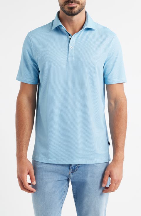 Bird's Eye Print Techno Stretch Performance Golf Polo