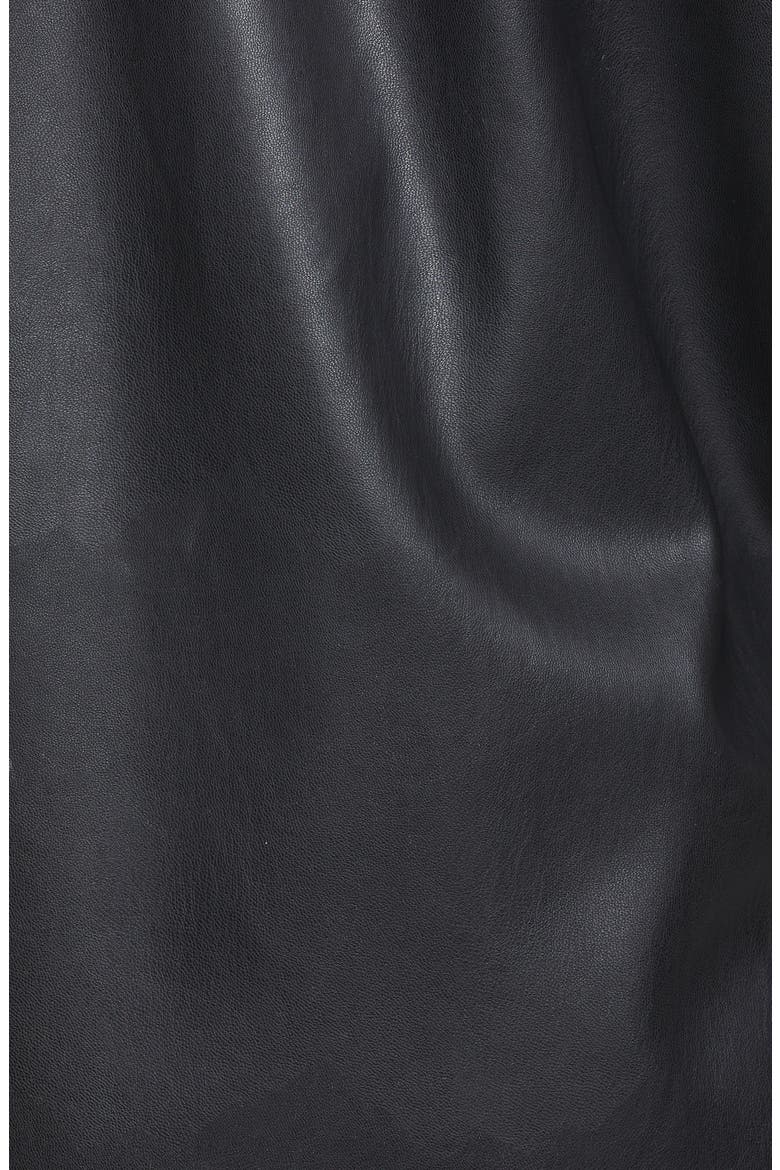 Faux Leather Collar Jacket, Alternate, color, BLACK