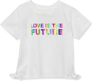 Lands' End Girls Short Sleeve Side Tie Graphic Tee