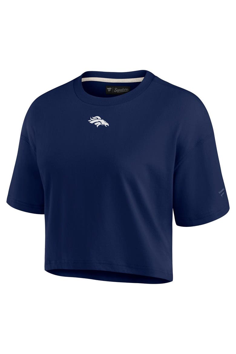 Women's Fanatics Signature Navy Denver Broncos Elements Super Soft Boxy Cropped T-Shirt, Alternate, color, Navy