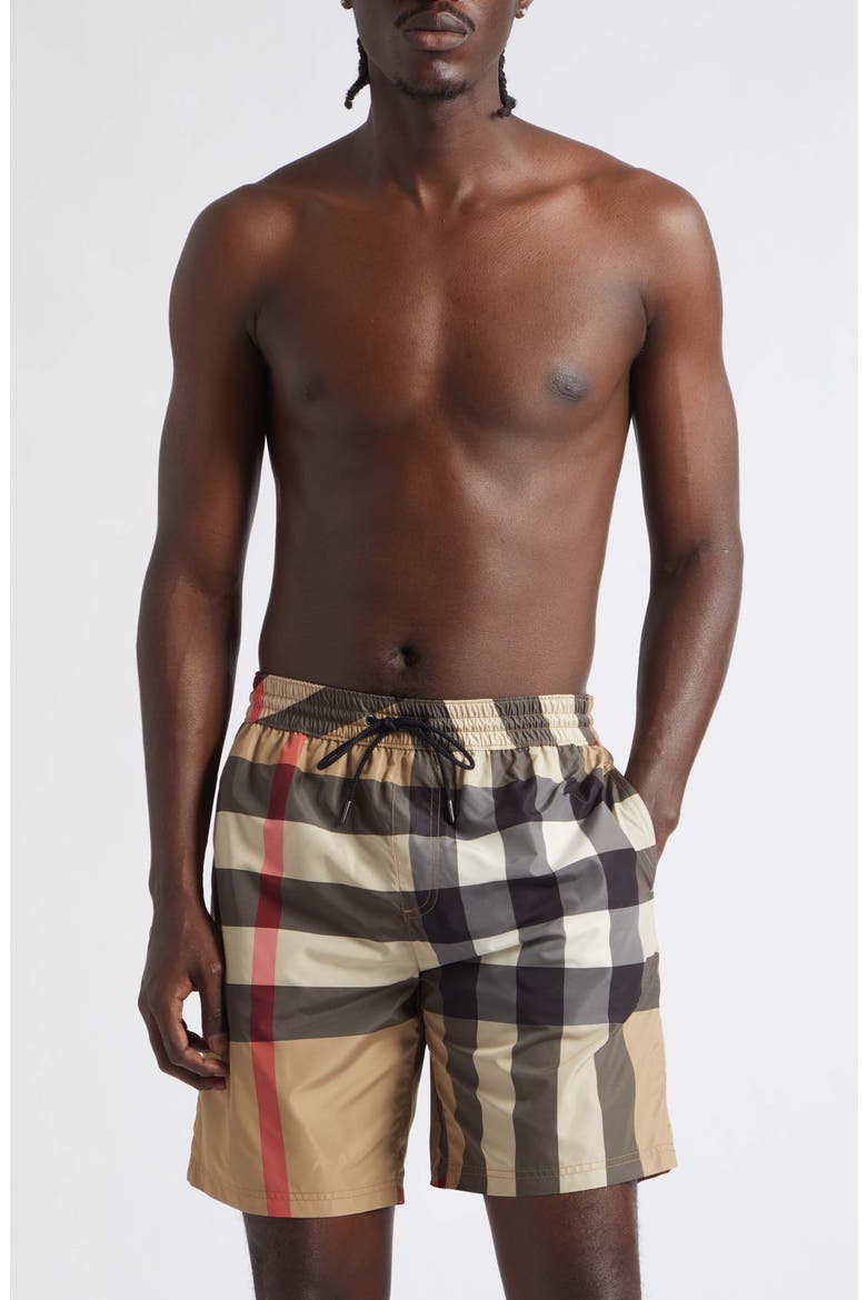 Guildes Check Swim Trunks, Main, color, ARCHIVE BEIGE IP CHECK