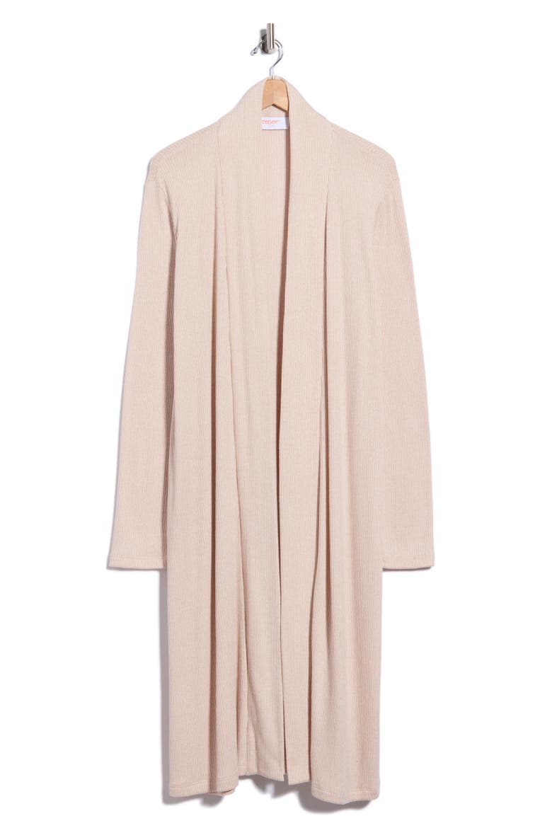 Ribbed Longline Cardigan, Main, color, OATMEAL