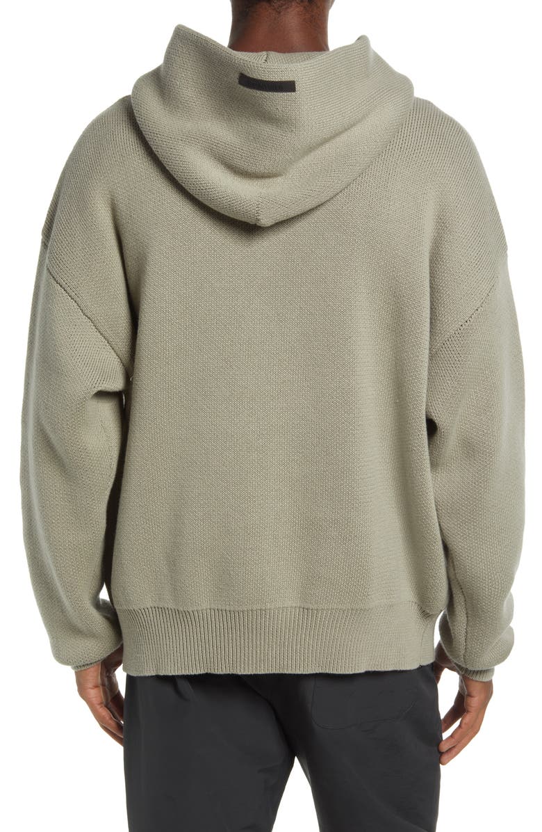 Fear of God Essentials Logo Knit Pullover Hoodie, Alternate, color, Pistachio